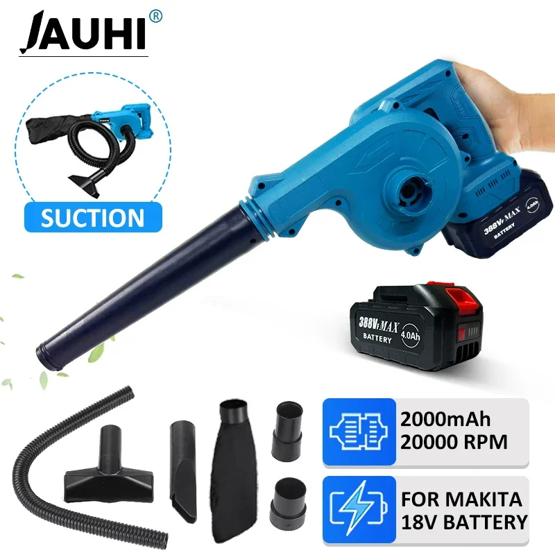 Battery Cordless Electric Air Blower Vacuum Cleannig Blower Suction Leaf Blower Dust Cleaner Power Tool For Makita 18v Battery