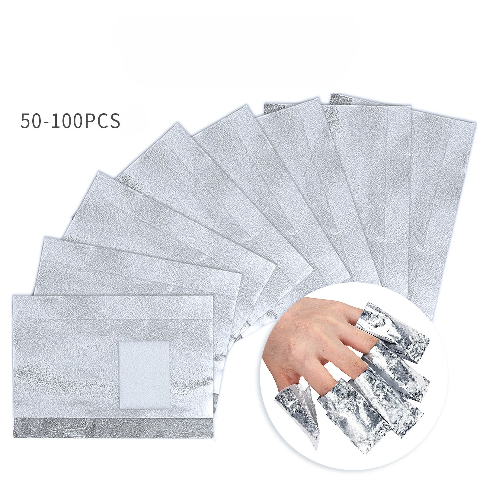 50/100 stücke Entferner Aluminium Folie Nagel Wraps Für Soak Off Acryl Gel Polnisch Professionelle Reinigung Mit Baumwolle Pad maniküre Werkzeuge