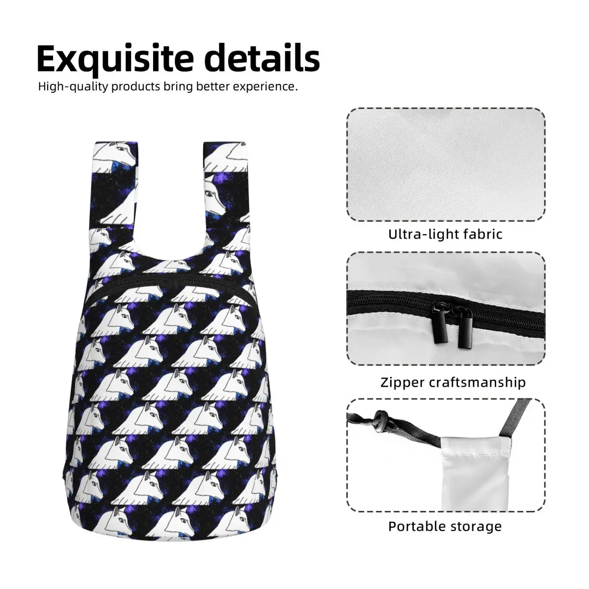 White Wolf Student Backpack School Bag Hiking Travel Daypack for Boys Girls Storage Bookbag Shoulder Bags
