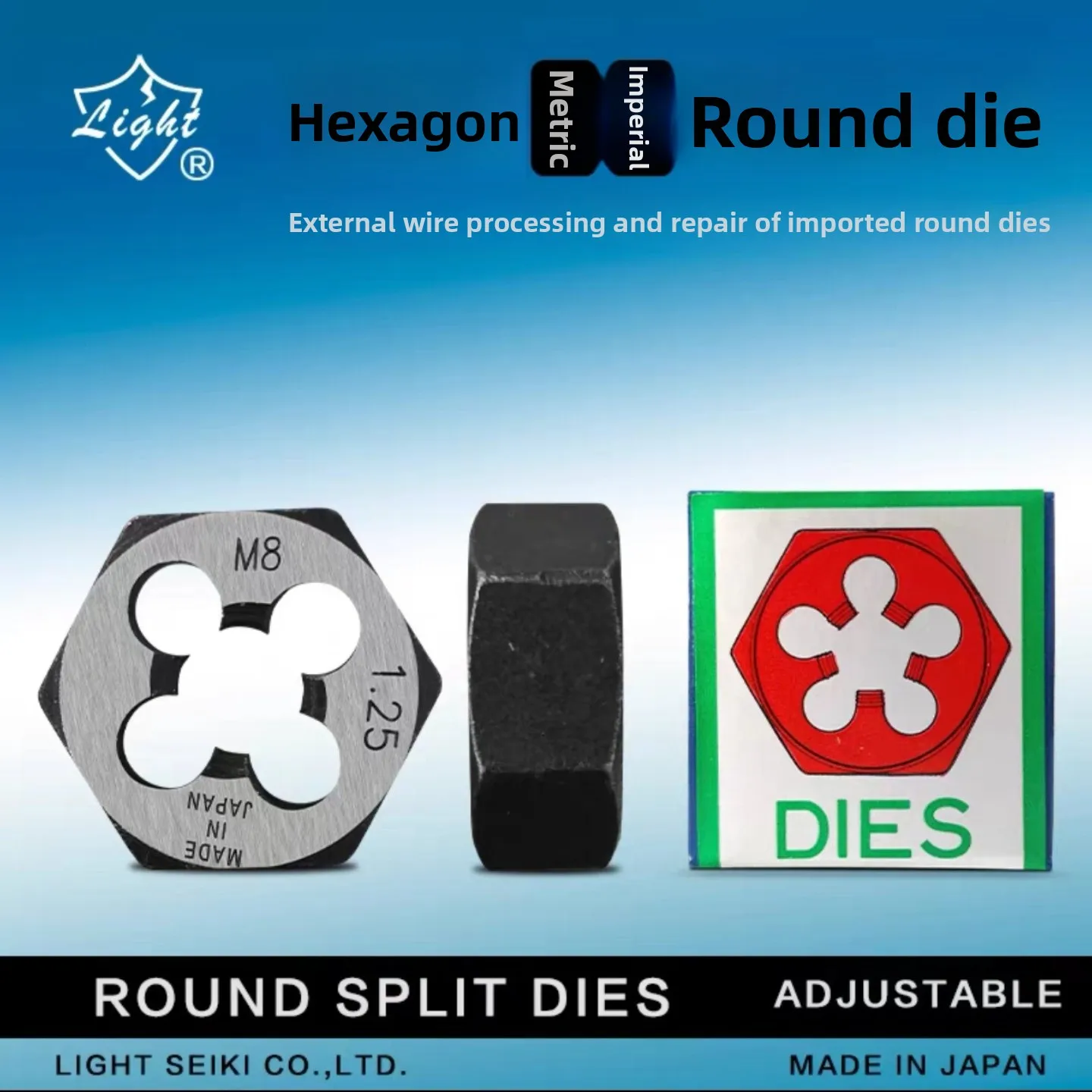 

Original Japanese LIGHT Metric and Imperial Hexagonal Die Threading Tools M3 - M16 1/8 - 3/4 Perfect for Various Threading Jobs