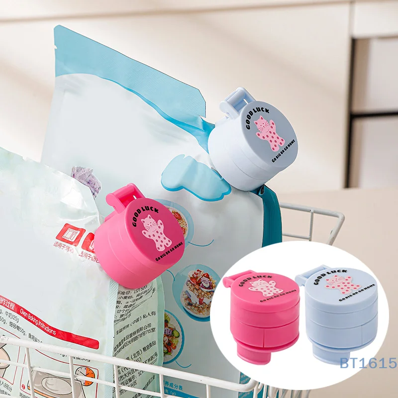 

Food Storage Bag Sealing Clips Plastic Cap Sealer Clip With Pour Spouts Snack Candy Storage Keep Food Fresh Kitchen Gadgets