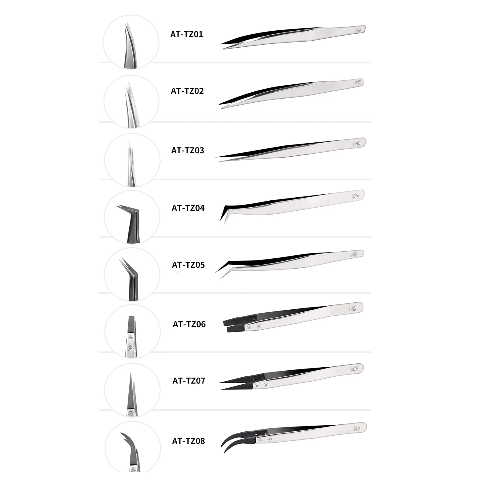 DSPIAE AT-TZ HG Angled Industrial Tweezers for Gunpla Scale Modeling Antistatic Antimagnetic Heat Resistant Hobby Craft DIY Tool