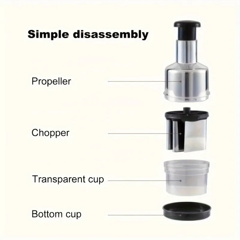 Stainless Steel Garlic Press Manual Food Chopper Handheld Vegetable Onion Cutter Grinder Masher Kitchen Tool No Electricity