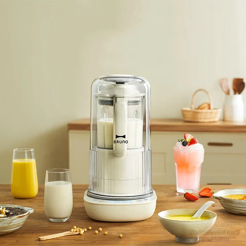 BRUNO 1.2L Intelligent Blender Filter Free Soymilk Maker 36000rpm Baby Food Mixer Low Noise Soybean Milk Machine 12H Pre-Timing 