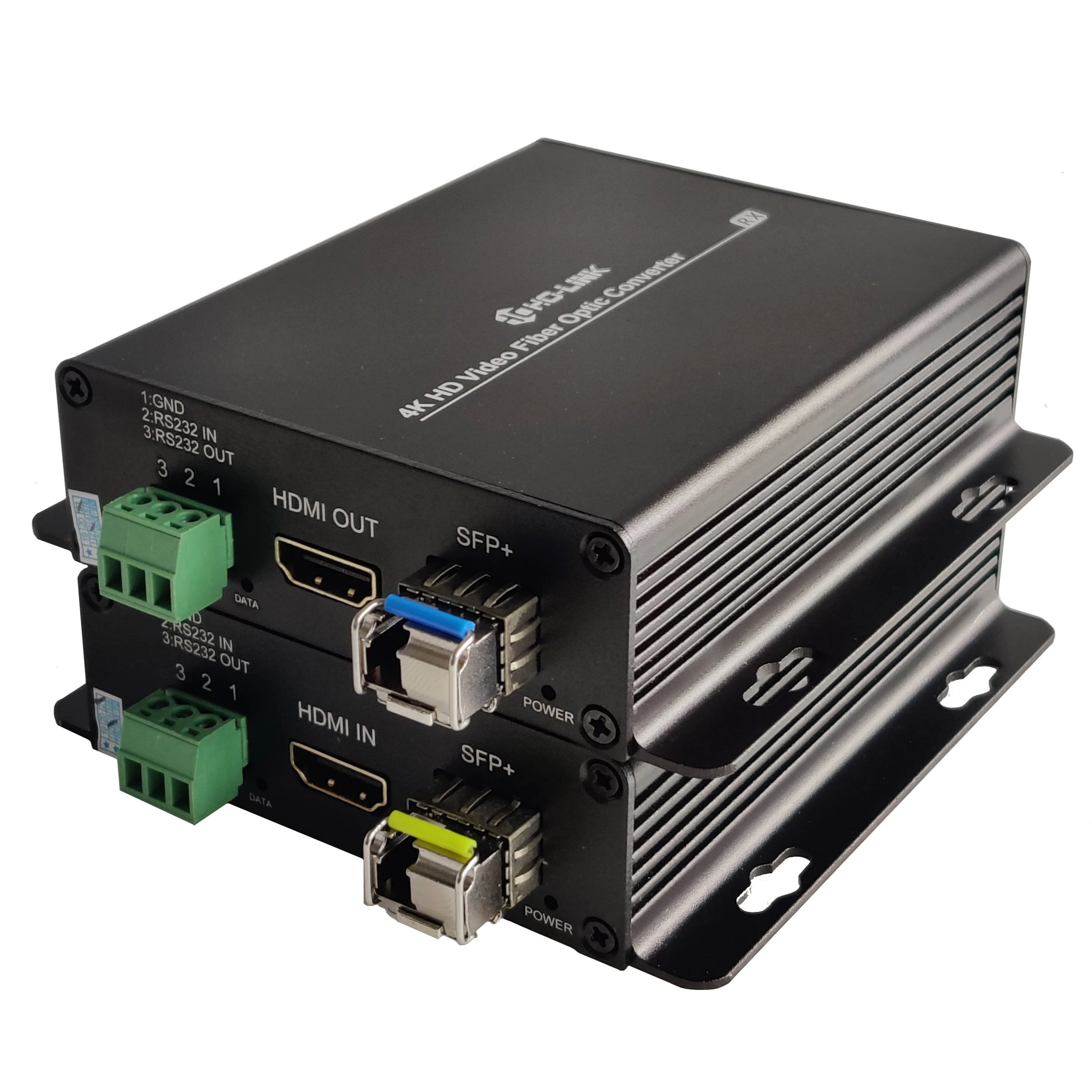 4k Extender over Fiber optic cable with Single-Mode optical fiber (LC connector) cable up 20km