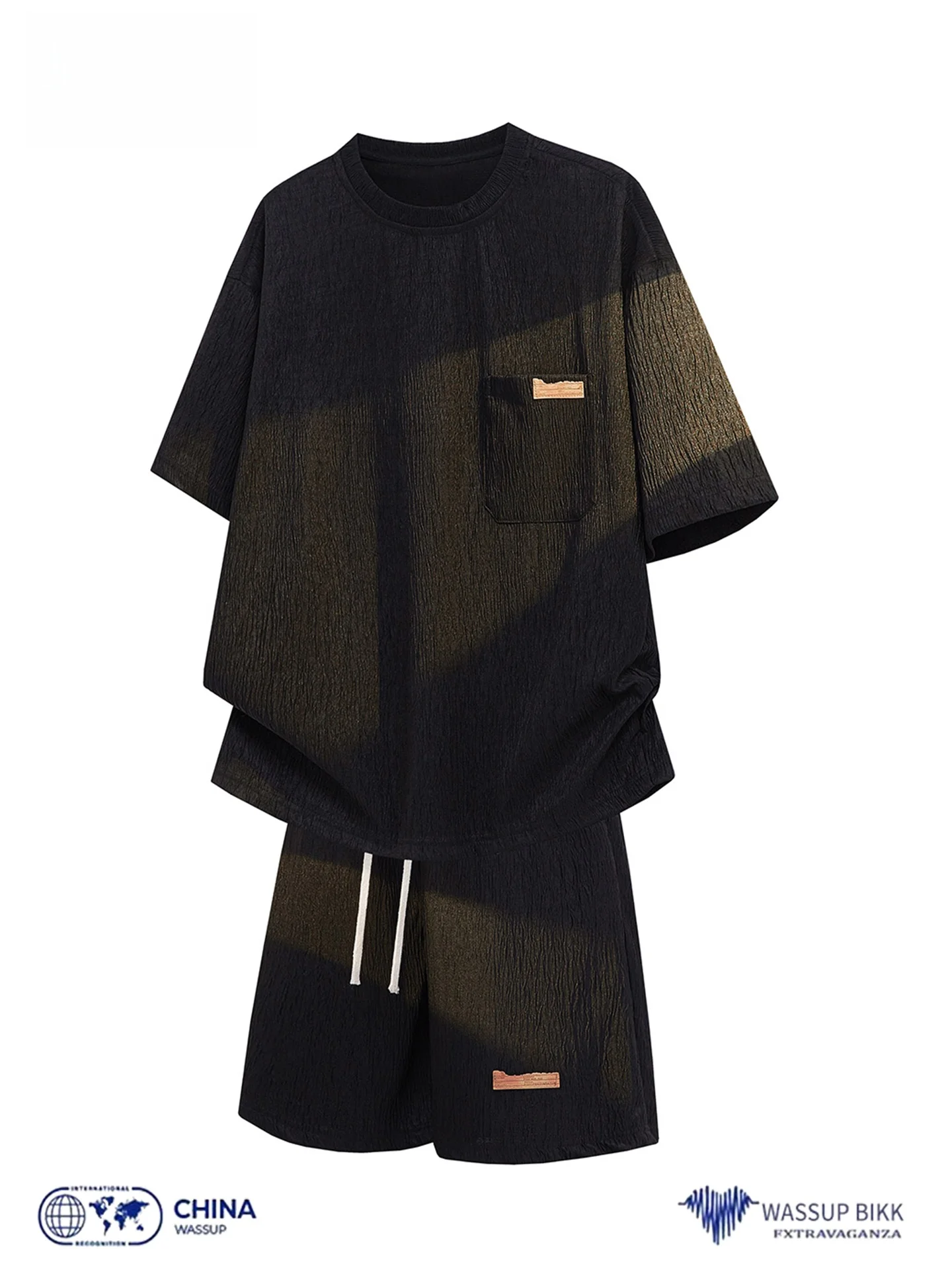 wassup-bikk-ice-silk-summer-sportswear-set-men's-thin-cool-feeling-short-sleeve-t-shirt-shorts-two-piece-set-casual-sportswear