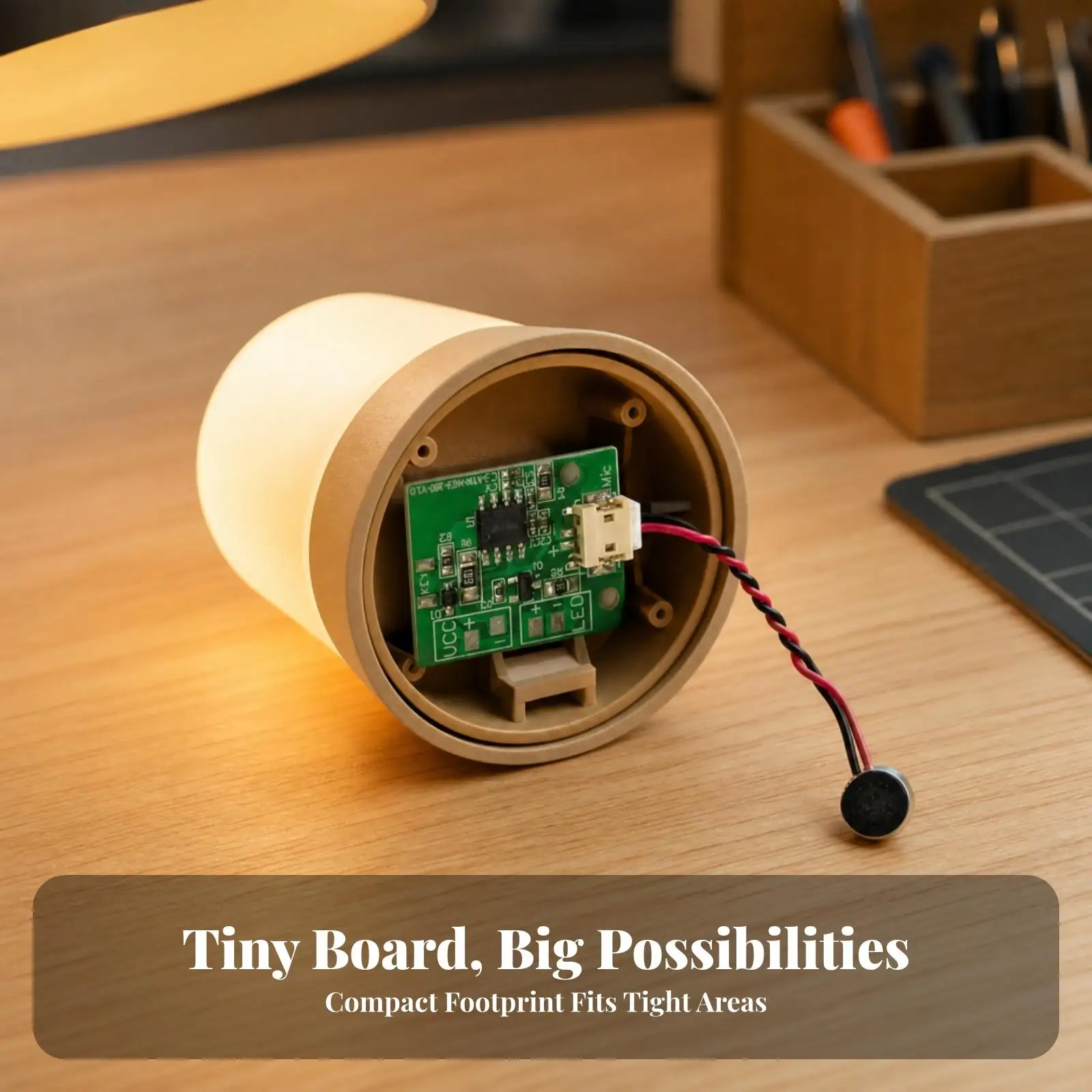 AI Voice Recognition Switch PCB for Cabinet Lighting Low Voltage Sound Activated Module 3.7V