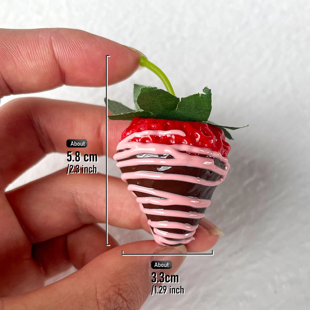 3 Stück PVC gefälschte Marmelade Erdbeeren, realistisches Obstmodell für Fotografie, Schaufenster-Requisite, Heim- und Küchendekorationszubehör – Detail 6