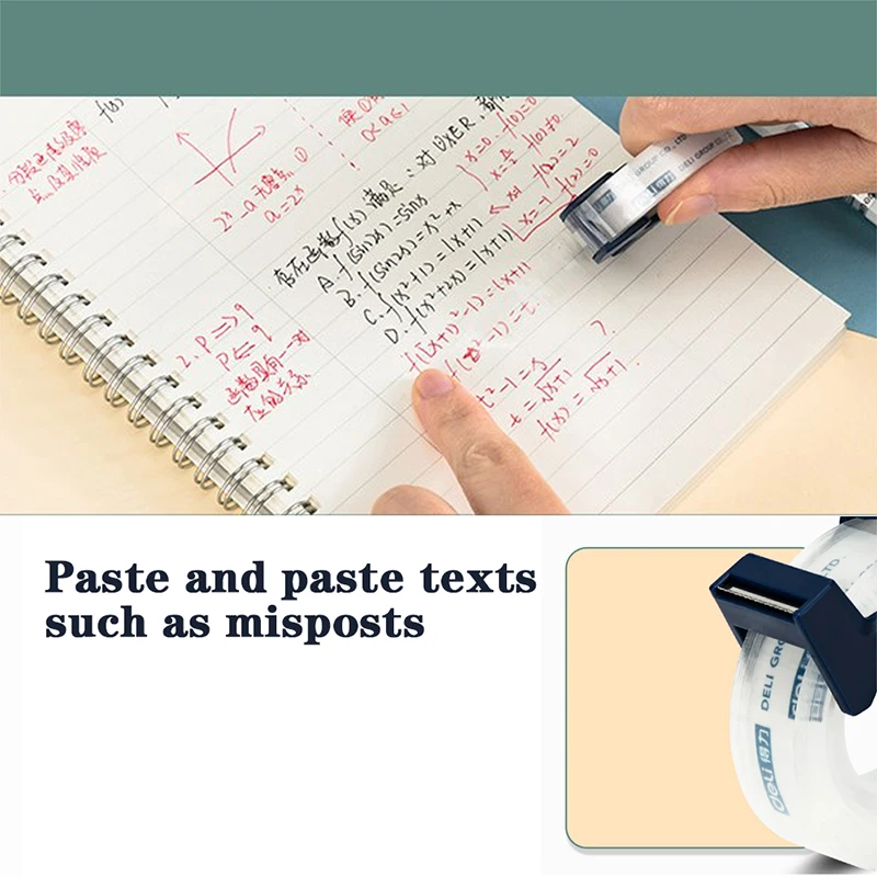 Writable Clear Adhesive Tape With Tape Cutting Tool Writable Invisible Correction Tape School Stationery Protable Tape Dispenser