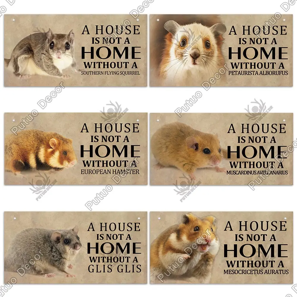 Putuo Decor Pet Mouse Sign Wood Hanging Plaque Wood Signs Guinea Pig Lovely Friendship Wooden Pet Rat Mouse House Wall Decor
