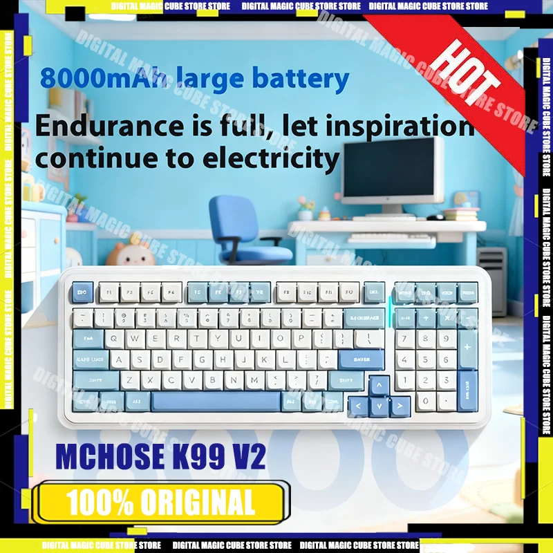 

MCHOSE K99 V2 3-mode Wireless Gaming E-sport Mechanical Keyboard Gasket Structure Hot Swap RGB Custom Keyboard Gaming Accessory
