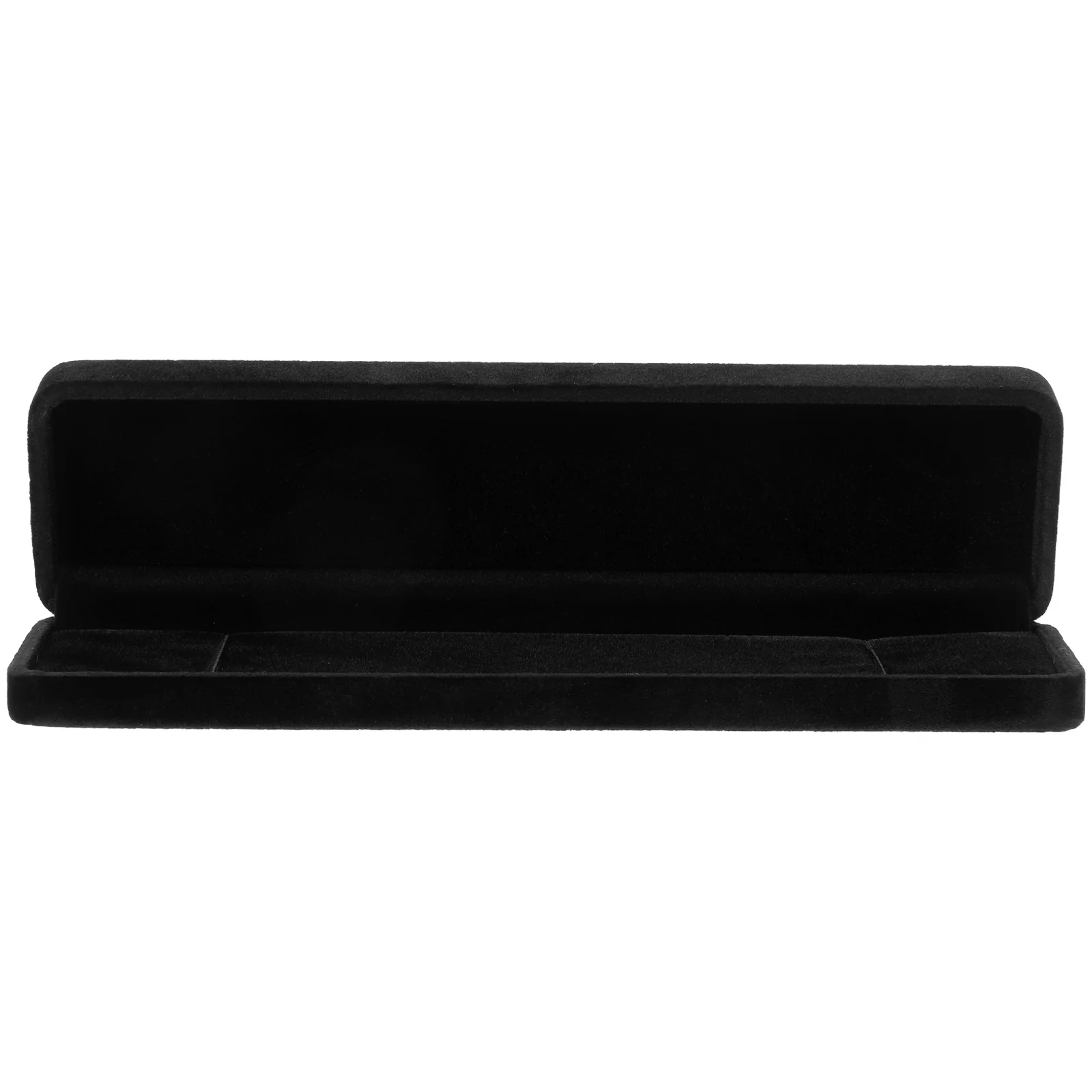 

2pcs Long Chain Box Jewelry Storage Necklace Holder Organizer Gift Case For Necklaces Bracelets Wedding Birthday Black Portable