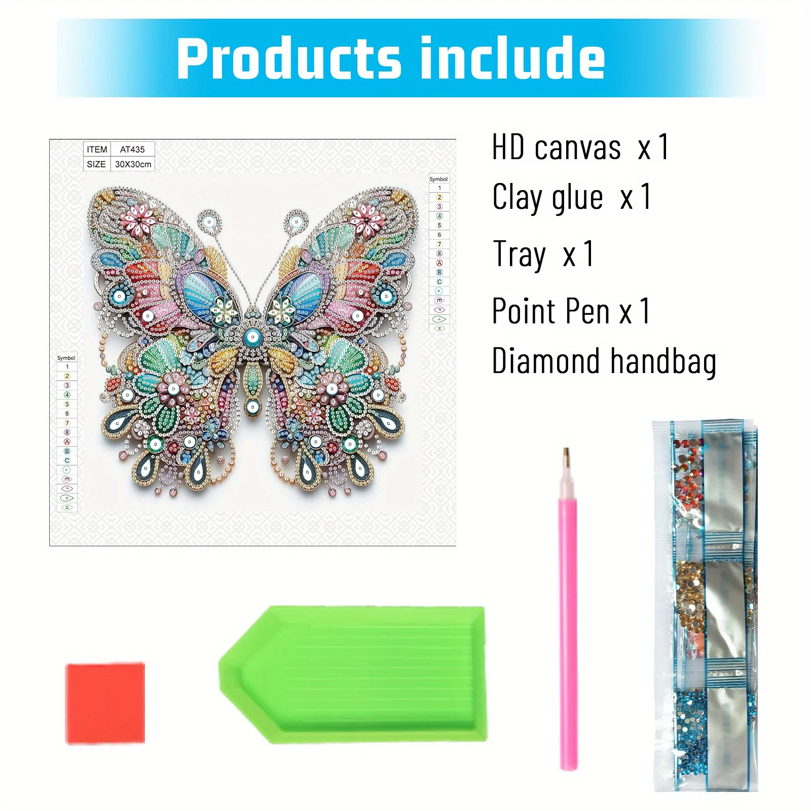 Diamond Art Painting Kits for Adults, DIY Butterfly Special Shape Diamond Art Kits, Diamond Gem Art Painting for Wall Decoration