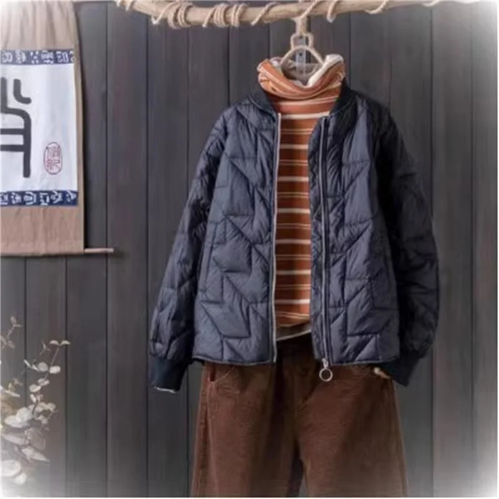 Herbst/Winter 2024 weibliche koreanische lose Baumwoll jacke Frauen literarische künstlerische leichte Daunen Baumwoll jacke weibliche lässige Baumwolle