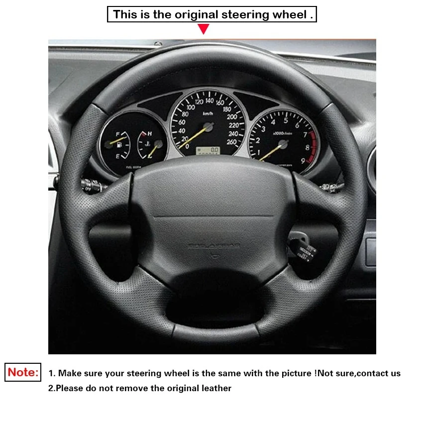 Black Faux Leather Car Steering Wheel Cover for Subaru Impreza WRX STI 1999-2004