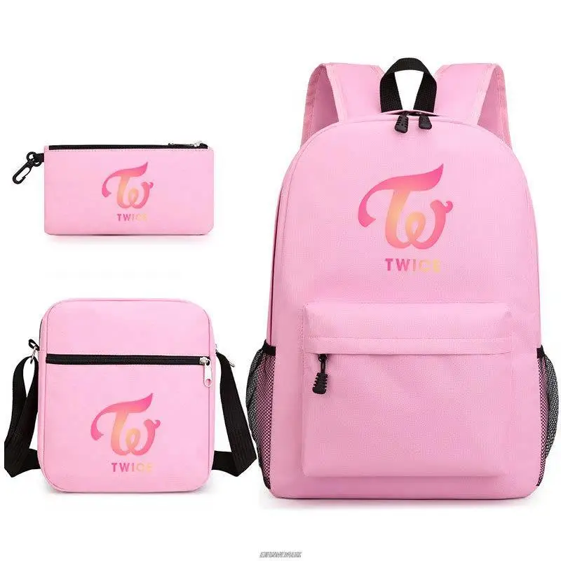 3pcs Twice Nayeon Children School Backpacks Cool Schoolbag Student Shoulder Bag for Boys Girls Pen Pencil Bags