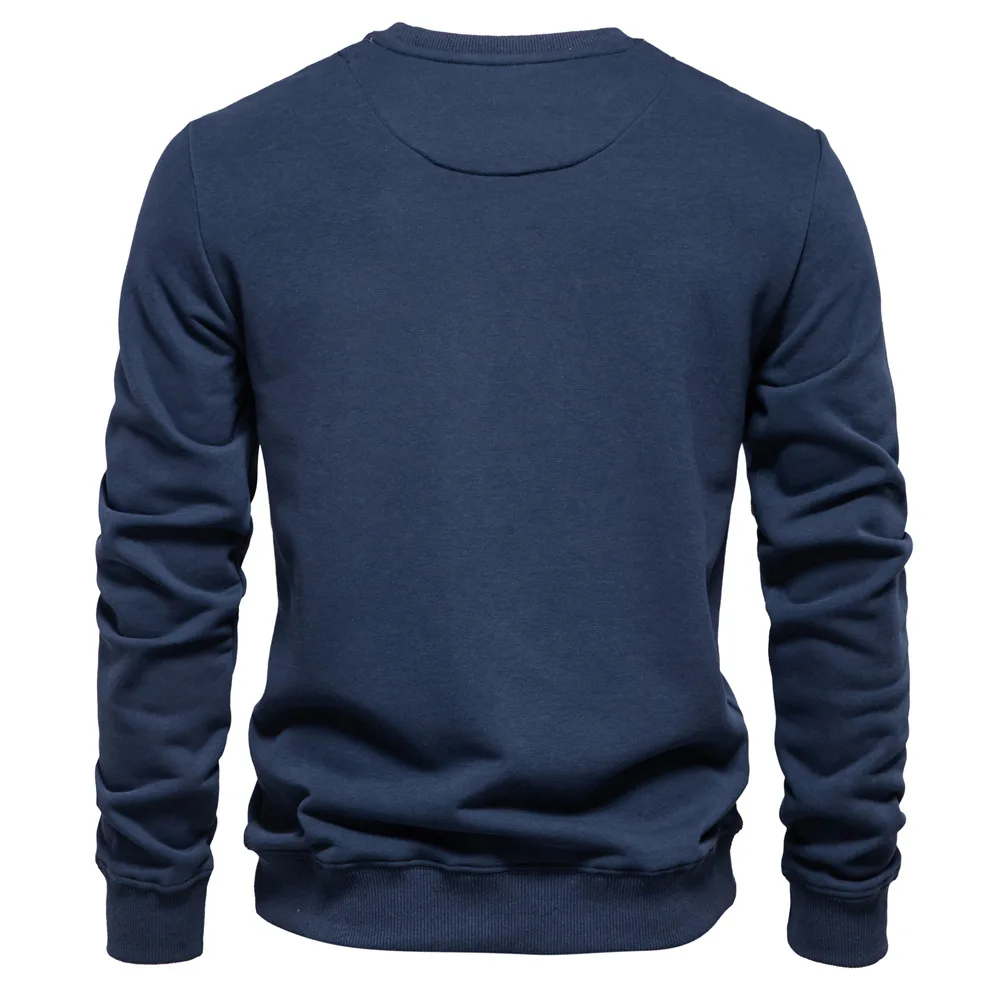 Sweater men Pullover 2026 autumn new European-style long-sleeved solid color loose round neck loose fit top men's clothing