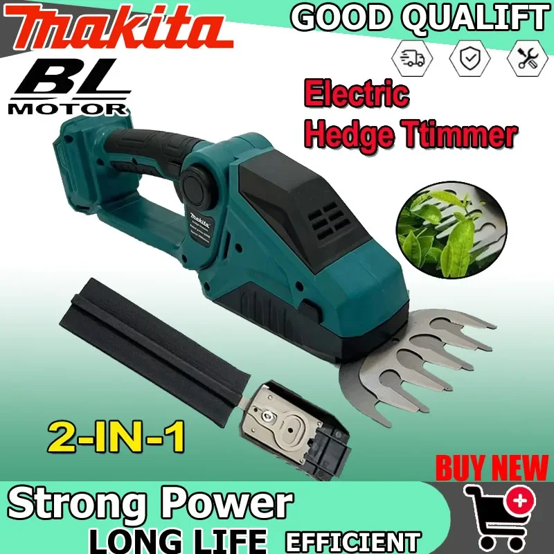 

Аккумуляторный электрический кусторез и триммер для живой изгороди Makita 2-в-1, ручной садовый инструмент для обрезки и ландшафтного дизайна, 18В, с аккумулятором