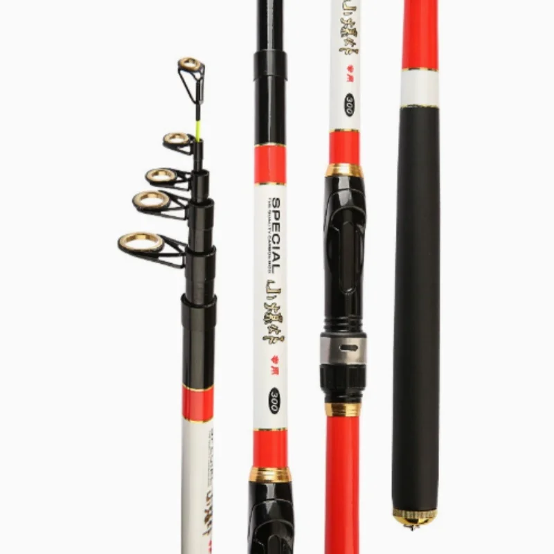 Caña de pesca fibra carbono 2.1-3.6m – Portátil y resistente para viaje