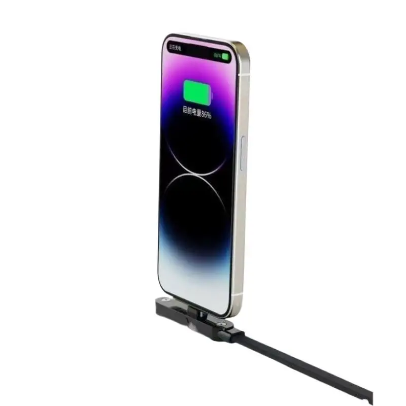 Picture 7: 65W 2 In 1 USB To Type C Cable Type C Fast Charging Desk Holder Cord Foldable Bracket Data Cable For Phone