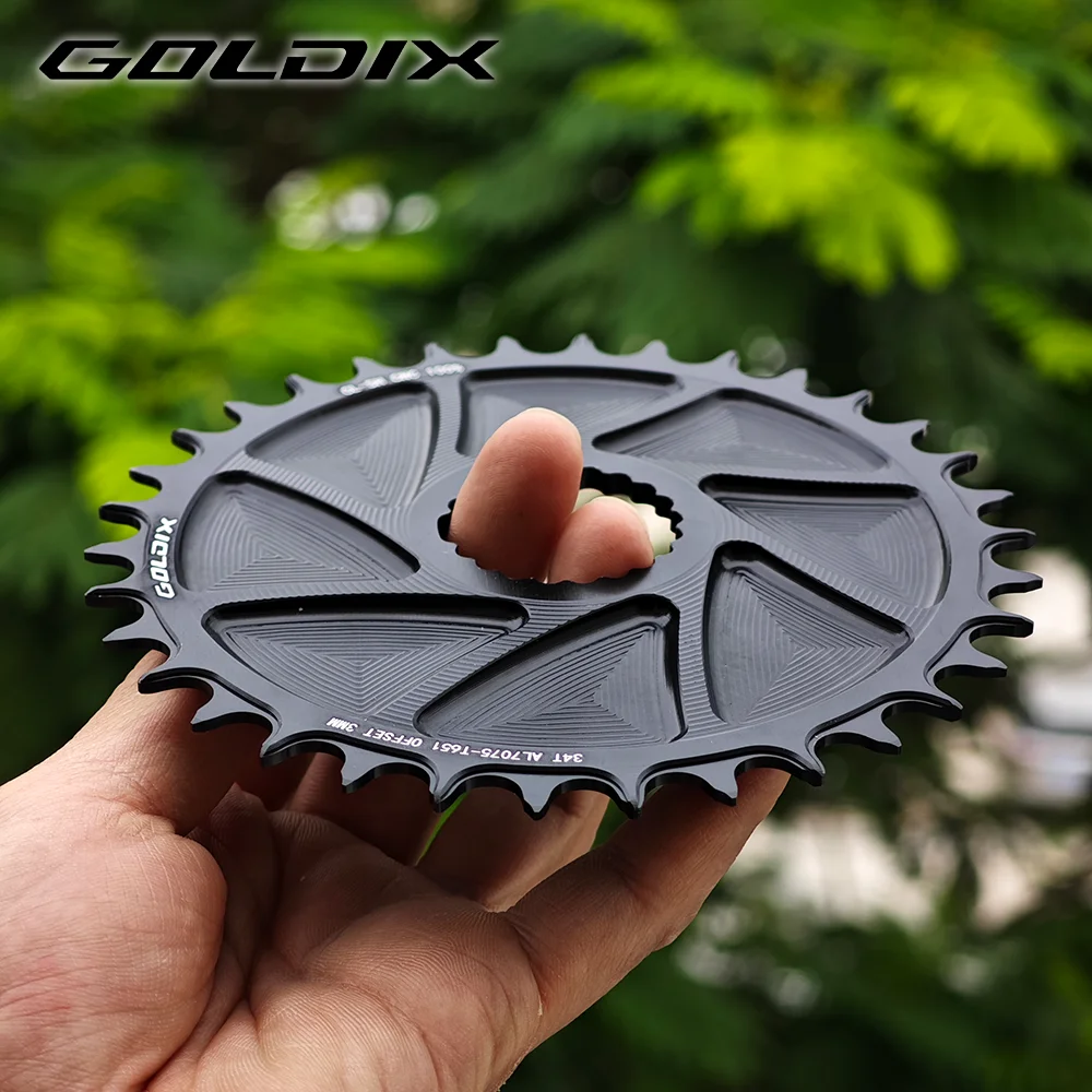 Image of GOLDIX Direkt montierbares AERO Kettenblatt mit breiten und schmalen Zähnen, CNC-Hohlfräsung für SHIMANO M8100 M9100 M7100 M6100 Kurbelgarnitur