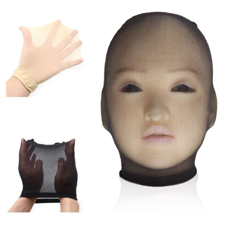 Fetish Lace Full Head Elasticity Bondage Hood for Women Men Slave Cosplay Masks Role Play Games Adults Exotic Costumes Sexy Mask