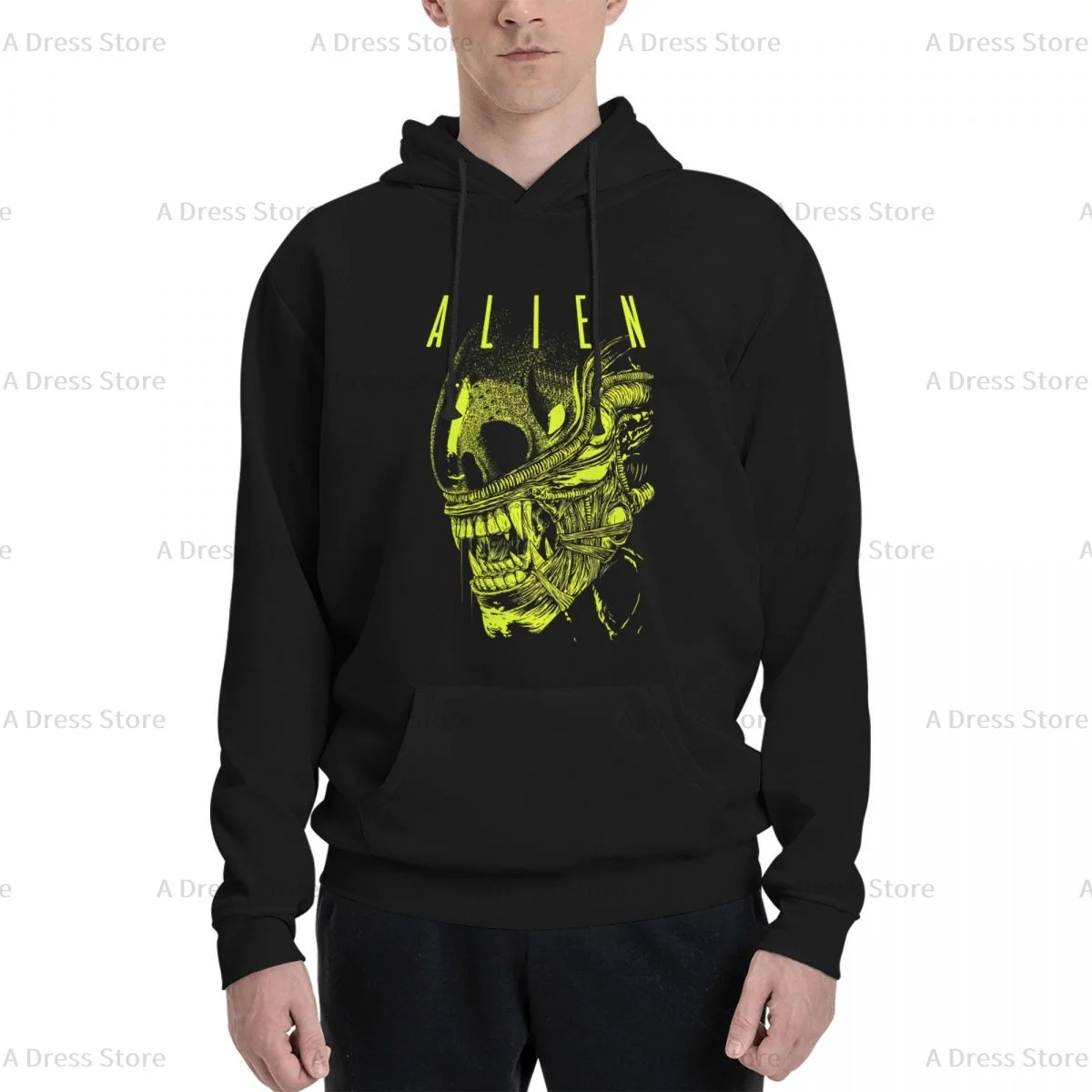 Xenomorph Essential Alien Mencosy Polyester Two sided Hot stamping printing Men's Sweater,Unisex Vintage Pullover Hooded