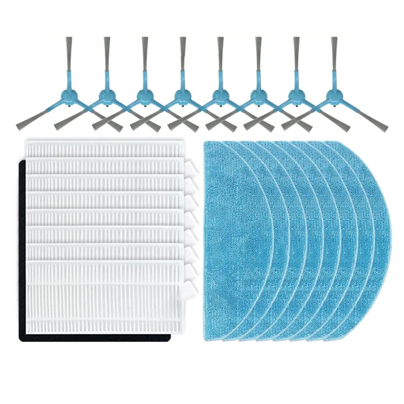 ABJO-For Conga 7490 Immortal Series / 8290 قطع غيار السلسلة الخالدة، ممسحة فرشاة جانبية رئيسية كيس غبار فلتر Hepa