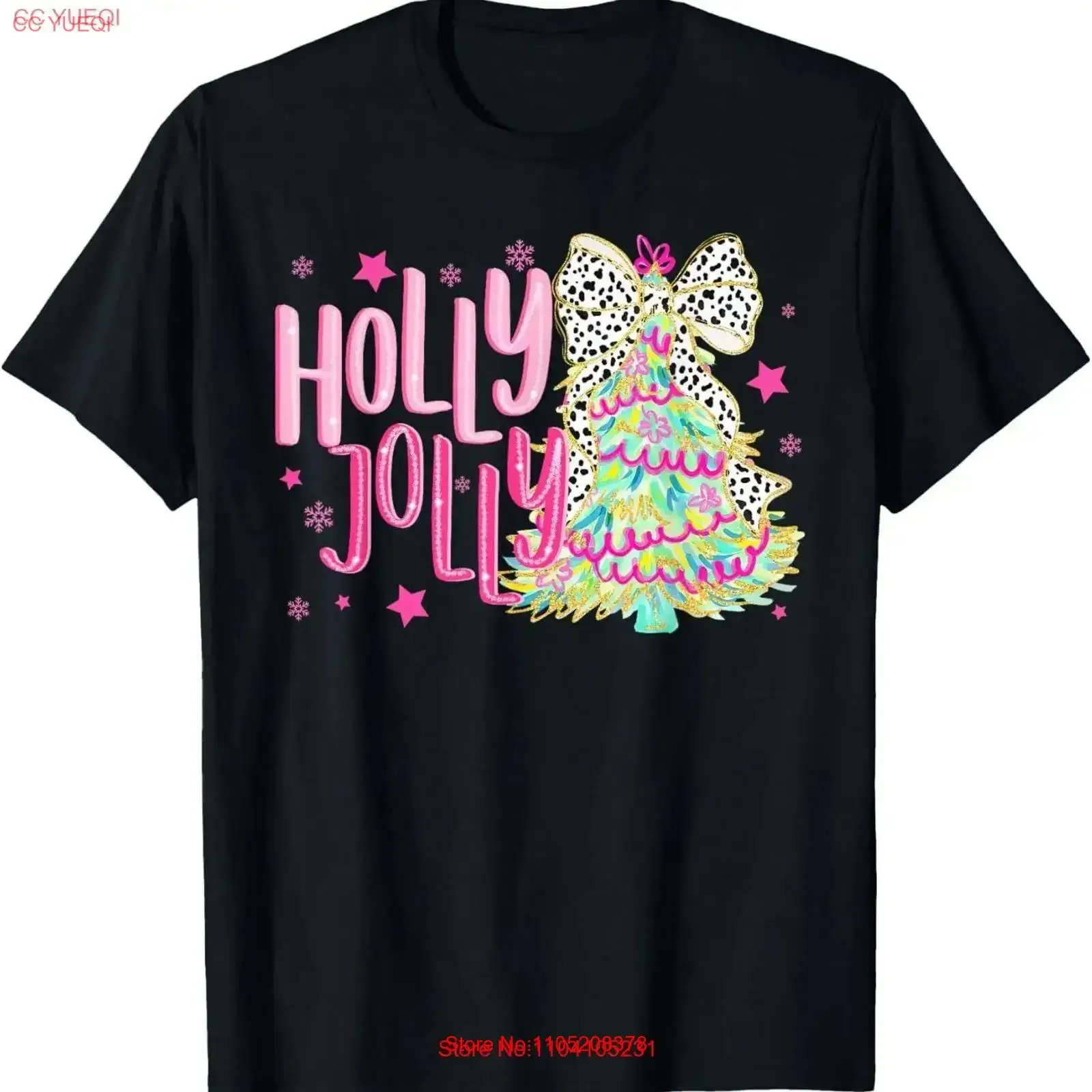 Coquette Christmas Colorful Holly And Jolly Tree T Shirt  vintage Washed Soft Top For Everyday Wear Slightly Unisex Casual