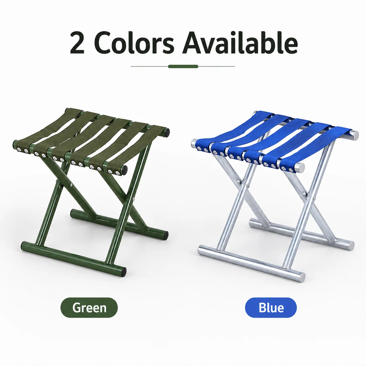 Iron Folding Portable Fishing Stool, Thickened and Durable, Widened for Adults, Easy to Fold and Carry