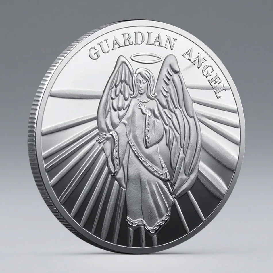 عملة تذكارية للملاك الحارس الأوروبي والأمريكي مطلية بالذهب عملات طبيعية قابلة للجمع