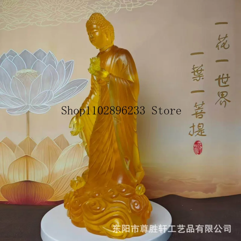 Amitabha Buddha statue, decorative piece, standing figure, for home use, representing the Western Three Saints, a Tathagata Budd
