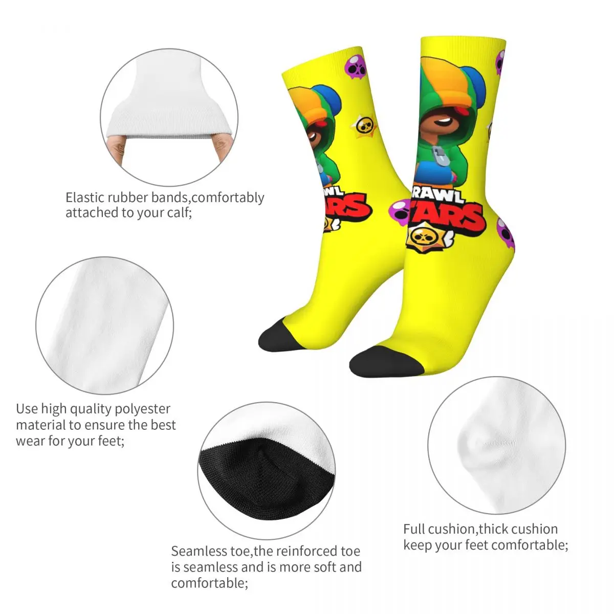 Chaussettes de sport coordonnantes Brawling Heros pour hommes, bas de jeu vidéo, course à pied, cadeau d\'anniversaire, haute qualité, automne