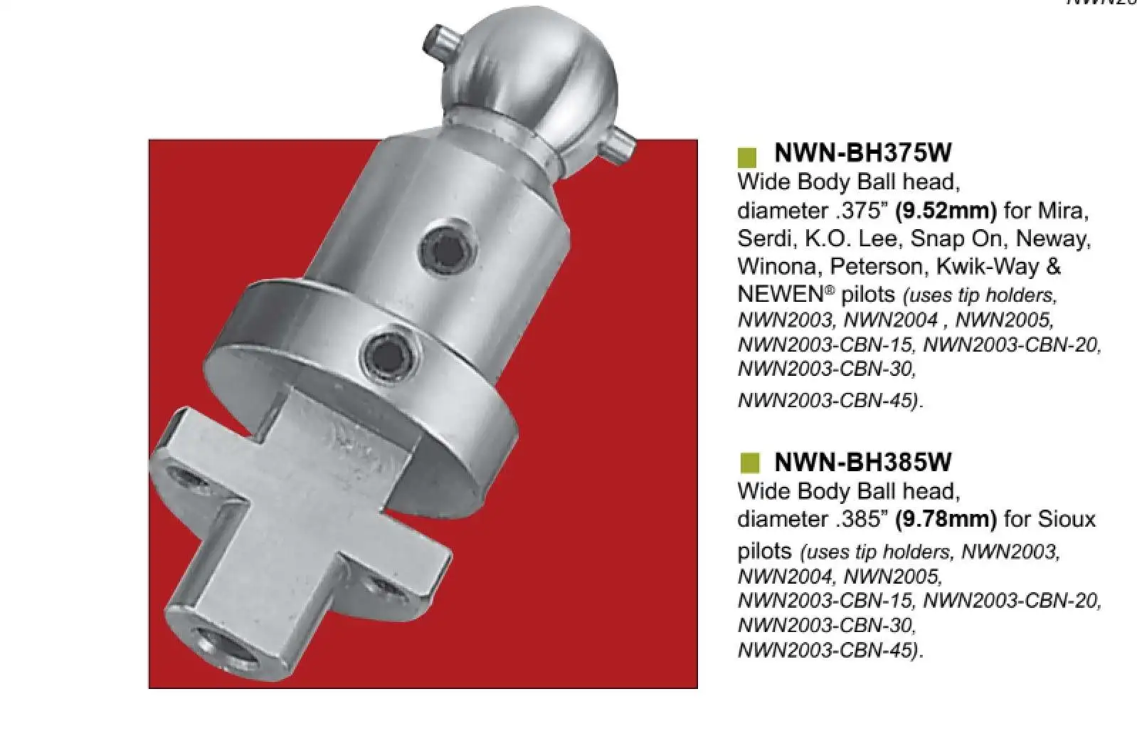 BH375W Ball Head,diameter .375 (9.52mm)