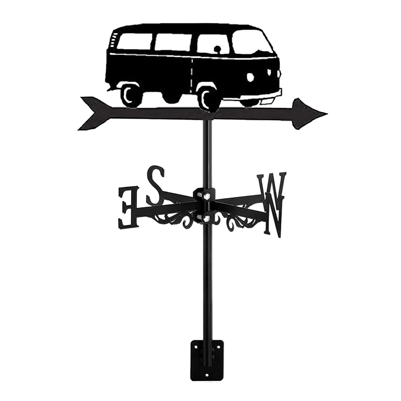 A50I Bus Weathervanes, Professional Measuring Tools Weather Vane For Roof Mounted, Retro Outdoor Garden Shed Roof Decoration