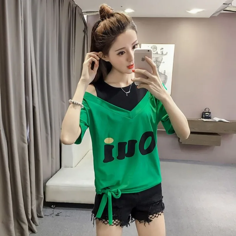 Women's T-shirt Graphic Baggy Top Female Short Sleeve Summer Outfit Korean Reviews Many Clothes Harajuku Fashion Youthful Woman