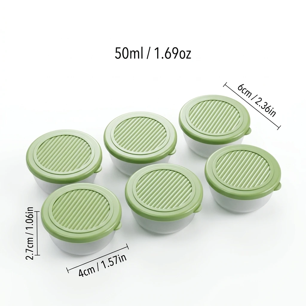 2/6 Stuks Mini Salade Saus Container Outdoor Draagbare Plastic Saus Cup Met Deksel Herbruikbare Lekvrije Moer Snack Voedsel opbergdoos