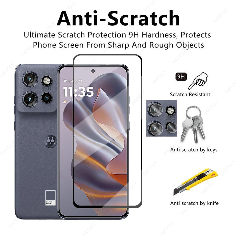 Tempered Glass For Motorola Edge 50 Neo 5G Black Edge Protective Film For Motorola Moto S50 5G Screen Protector Camera Protector