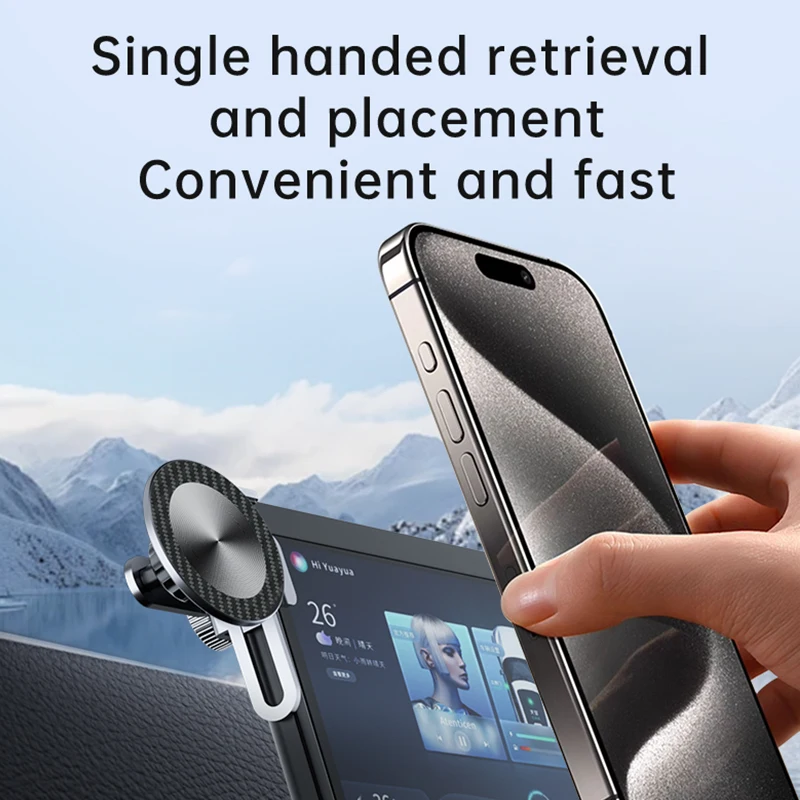 Picture 4: OUTMIX New Energy Vehicles Special Screen Phone Holder Aluminum Alloy Magsafe Telescopic Screen Fixed Base Navigation Bracket