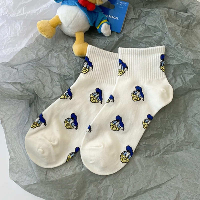 Disney Minnie Short Socks Kids Boy Girl Mickey Mouse Donald Duck Cute Cartoon Baby Girl Boy Sock Autumn Breathable Children Sock