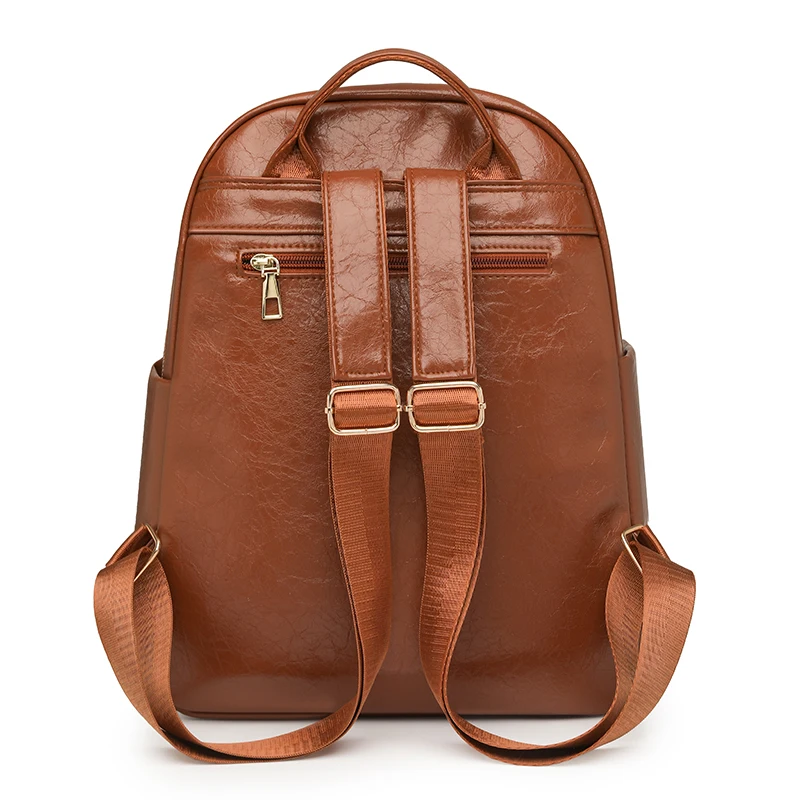 スタイリッシュな Pu レザー女性のバックパック大容量盗難防止ラップトップバッグ大学スクールバッグ旅行リュックサック女性のバックパック