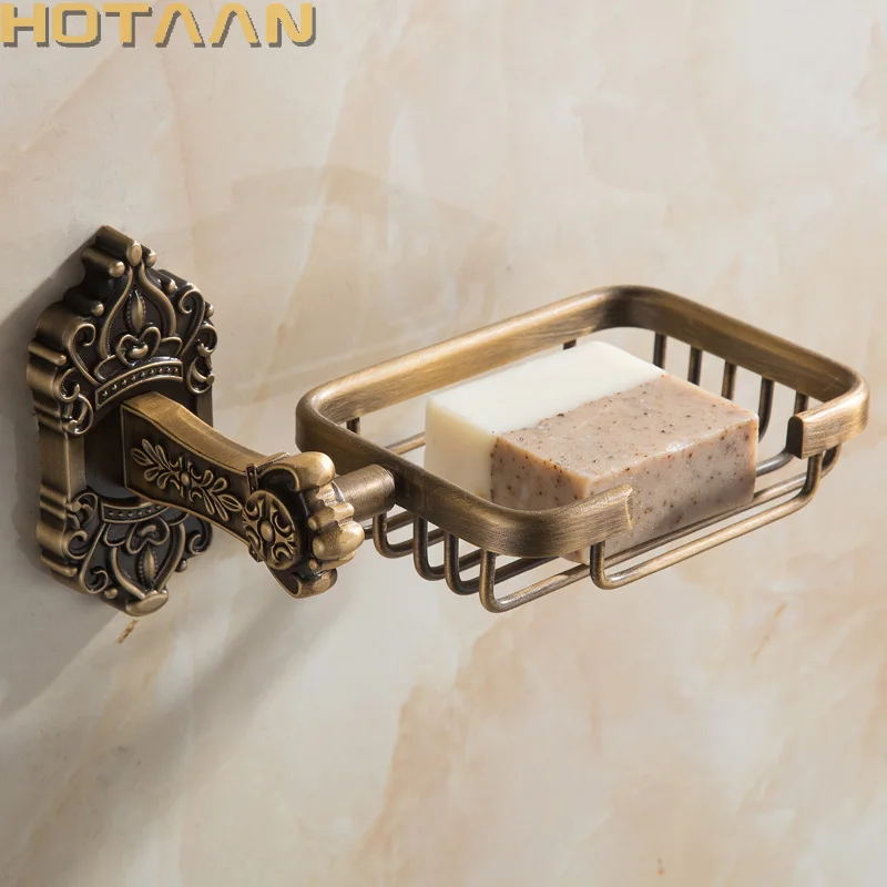 Solid Aluminium Wall Mounted Antique Brass Color Bathroom Soap Basket New Bath Soap Dish Holders Bathroom Products YT-11290