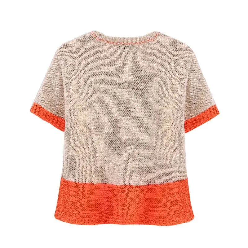 

Новинка лета 2029, женский универсальный вязаный топ ort Sve round Ne, свитер трапециевидной формы стандартной длины 957003