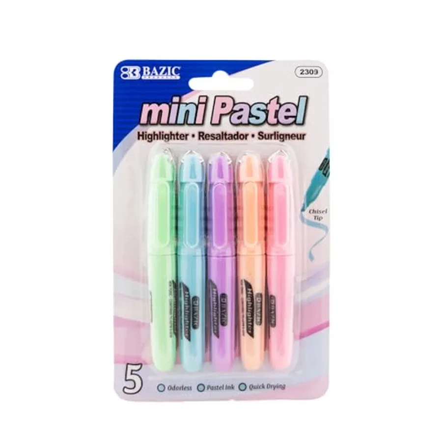 

Mini Highlighter Color Assorted Chisel Tip Highlighter Set, Desk Style Highlighter Pen for Office, School, and Study Use, Smoot