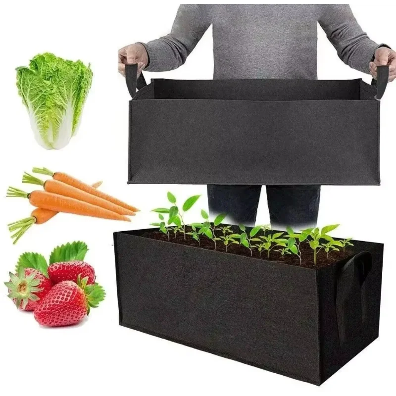Garden Planting Bag with Handles Multi-size Felt Grow Bag Rectangle Planting Nursery Pot Vegetable Tomato Potato Planting