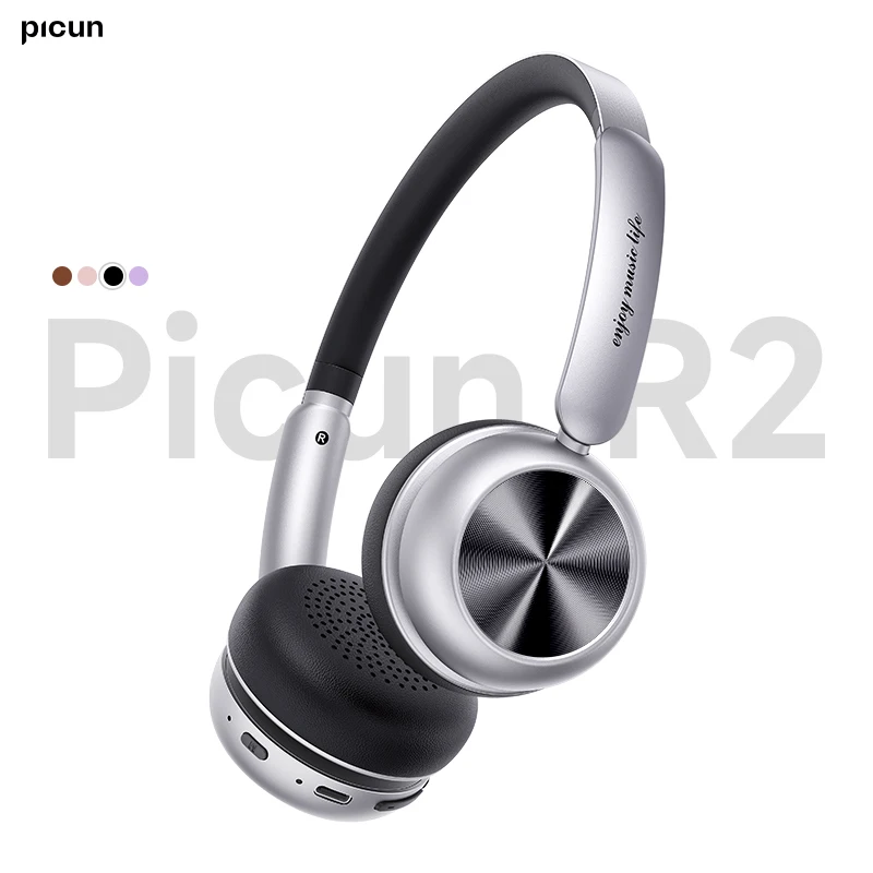 Picun R2 Wireless Headphones Spatial Audio Bluetooth 5.4 Low Latency Wireless Headset ENC HD Mic HIFI Foldable APP Control 100H