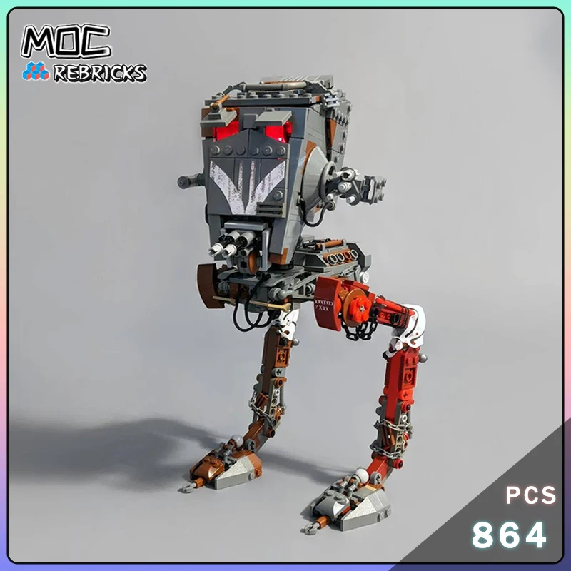 AT-ST レイダーマンダロリアンミニフィグスケール地形偵察輸送機モデルビルディングブロック DIY 少年レンガのおもちゃギフト