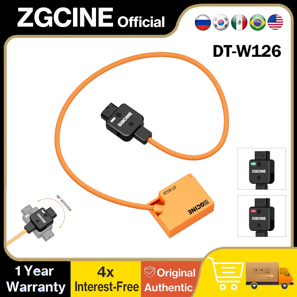 ZGCINE D-Tap to NP-W126/NP-W126S Dummy Battery Cable for Fujifilm X100VI X-E5 X-M5 X-T30III X-S10 X100V X-T50 X-E4 X-T3 X-H1