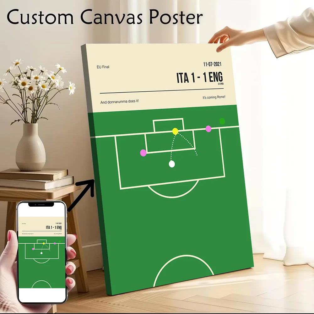 Italia England Penalty Canvas Poster Wall Art Customizable High Quality Printed Picture for Home Decor Items Bedroom Decoration