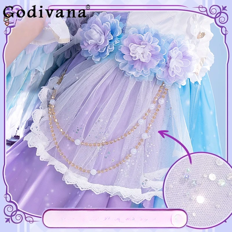 ホワイトバレンタインデー天使スカートセット女性ゲームゴージャスな素敵なスカートスーツ女性の弓襟制服コスプレ衣装